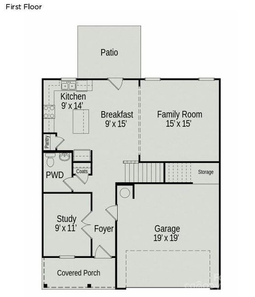 2D floor plan layout of this home in Catawba Trace, Catawba, NC (Image 3).