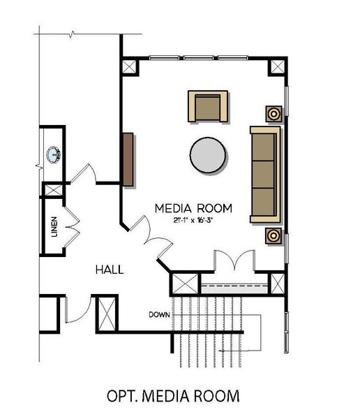 2D floor plan layout for the Princeton by Greybrook Homes in Harbor Watch, Statesville, NC (Image 39).
