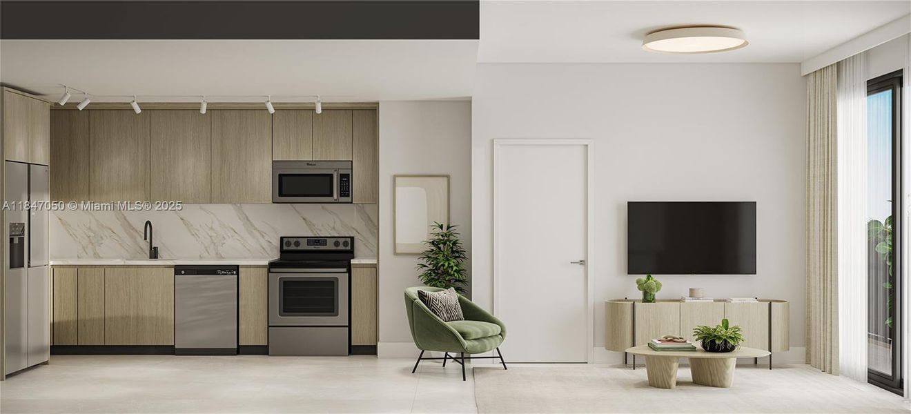 Furnished interior view inside a new home in , Miami (Image 4).