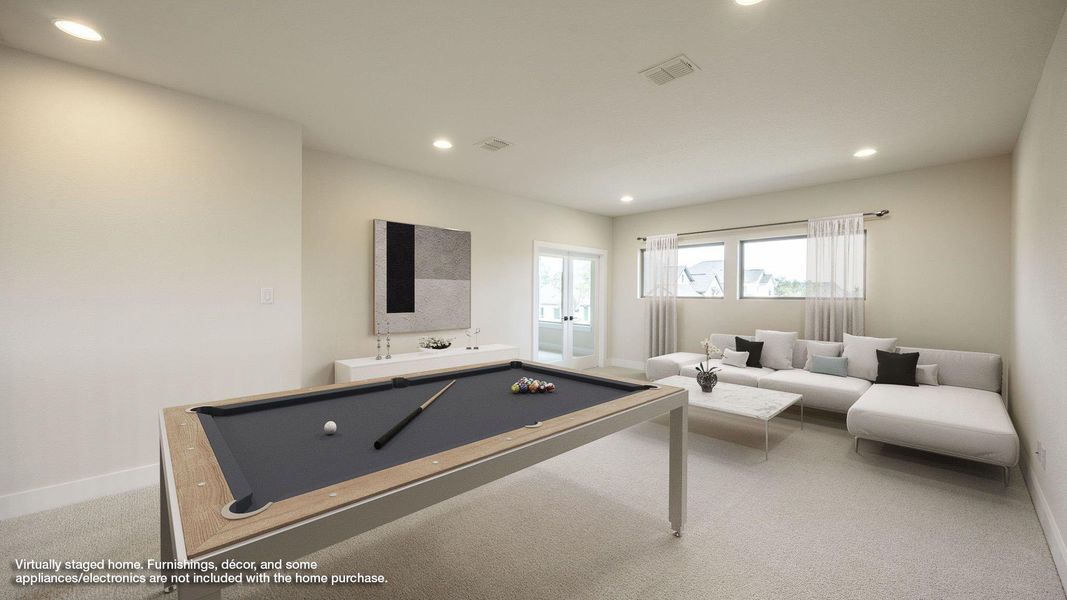 Furnished interior view inside a new home in Parkside On The River West 60', Georgetown (Image 6). Furnished interior view inside a new home in Parkside On The River West 60', Georgetown (Image 6).