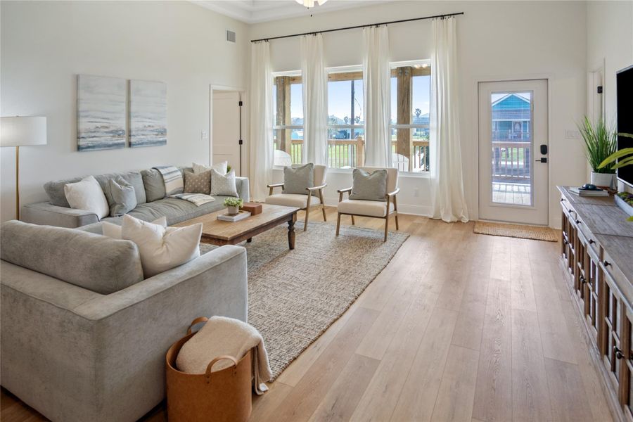 Furnished interior view inside a new home in , Crystal Beach (Image 4). Furnished interior view inside a new home in , Crystal Beach (Image 4).