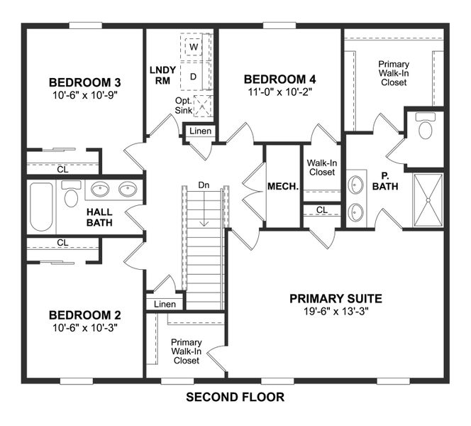 2D floor plan layout for the Oleander by K. Hovnanian® Homes in Aspire at Canter Creek, Davenport, FL (Image 4).