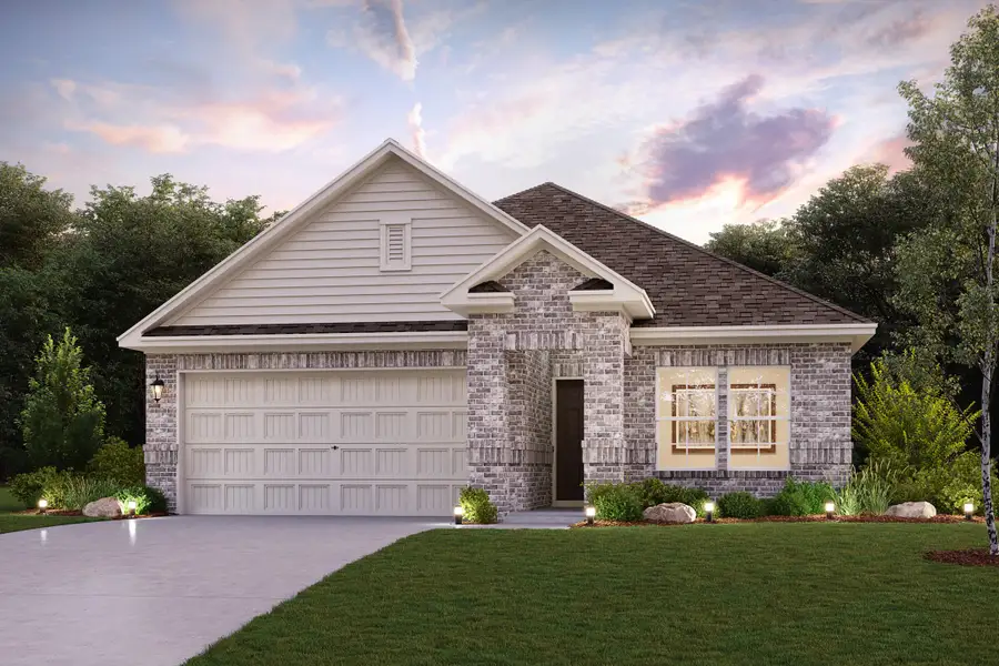 Front exterior of a new home in Ambergrove, Royse City, TX, highlighting curb appeal (Image 1). Front exterior of a new home in Ambergrove, Royse City, TX, highlighting curb appeal (Image 1).