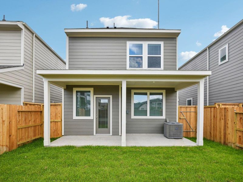 Exterior details and patio area of a home in Parkway Commons - City Series, Missouri City (Image 25). Exterior details and patio area of a home in Parkway Commons - City Series, Missouri City (Image 25).
