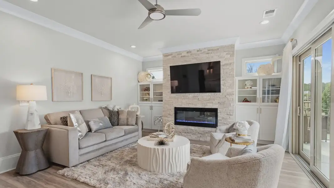 Representative furnished interior of a home built from the Portico by Epcon Communities in Courtyards by Carrell, Ocean Isle Beach (Image 13). Representative furnished interior of a home built from the Portico by Epcon Communities in Courtyards by Carrell, Ocean Isle Beach (Image 13).