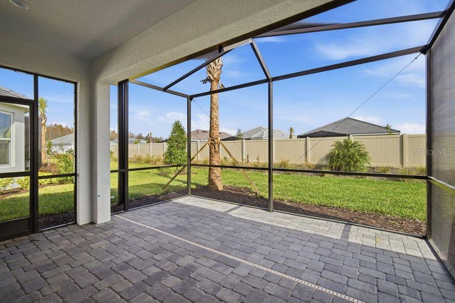Exterior details and patio area of a home in Esplanade at Wiregrass Ranch, Wesley Chapel (Image 3).
