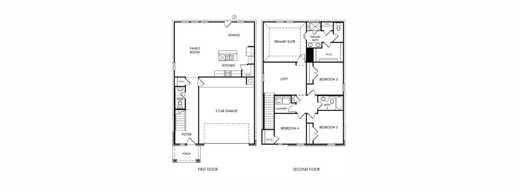 2D floor plan layout of this home in Mavera, Conroe, TX (Image 3).