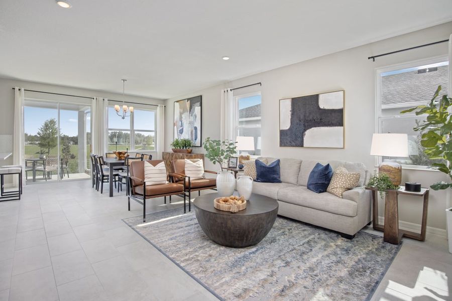 Representative furnished interior of a home built from the Plan 2107 Modeled by KB Home in Cedar Crossings I, Haines City (Image 5).