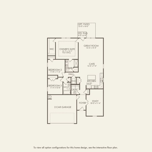 2D floor plan layout for the Morgan by Pulte Homes in Solserra, Shallotte, NC (Image 3).
