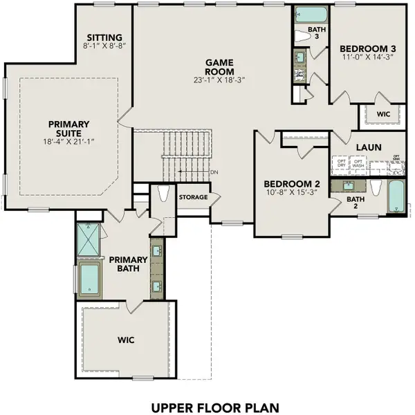 2D floor plan layout for the The Ashford F by Davidson Homes LLC in Potranco Oaks, Castroville, TX (Image 4). 2D floor plan layout for the The Ashford F by Davidson Homes LLC in Potranco Oaks, Castroville, TX (Image 4).