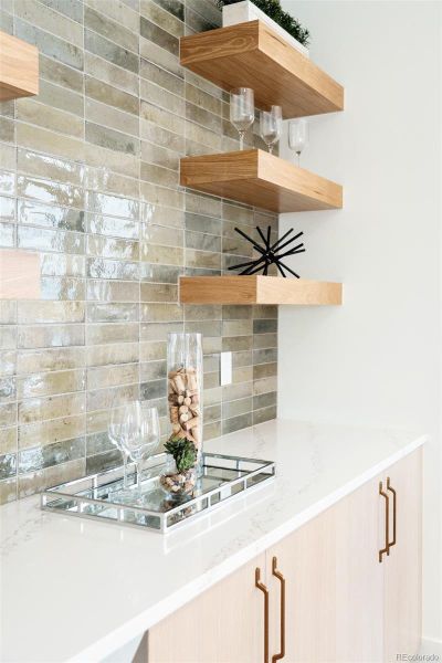 Beverage bar offers extra storage and convenience