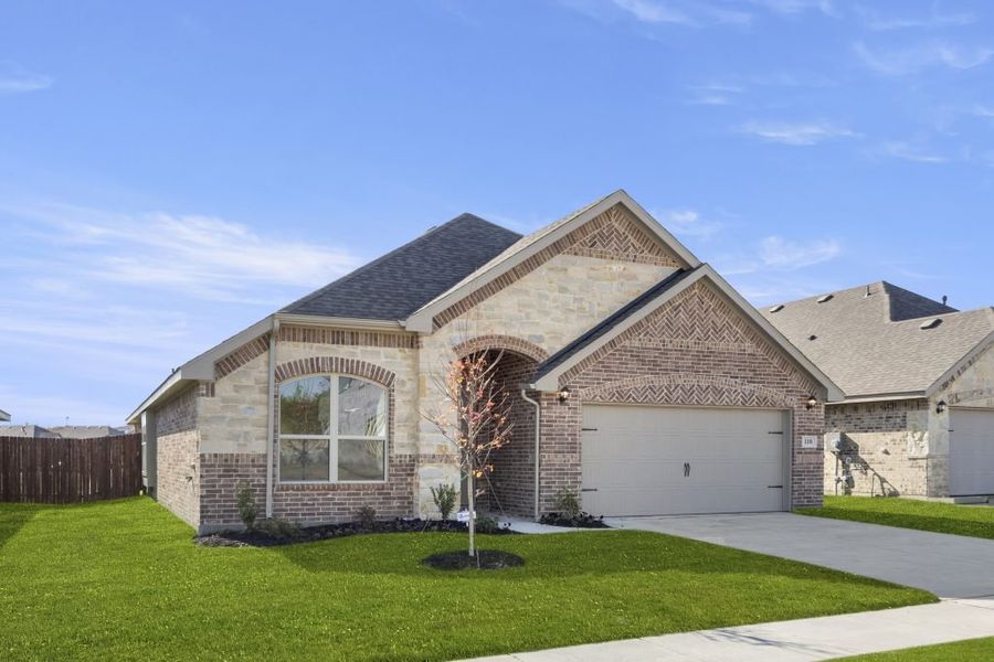 Representative exterior photo of a completed home built from the Kingston by Impression Homes in Arcadia Trails, Balch Springs, TX (Image 2).