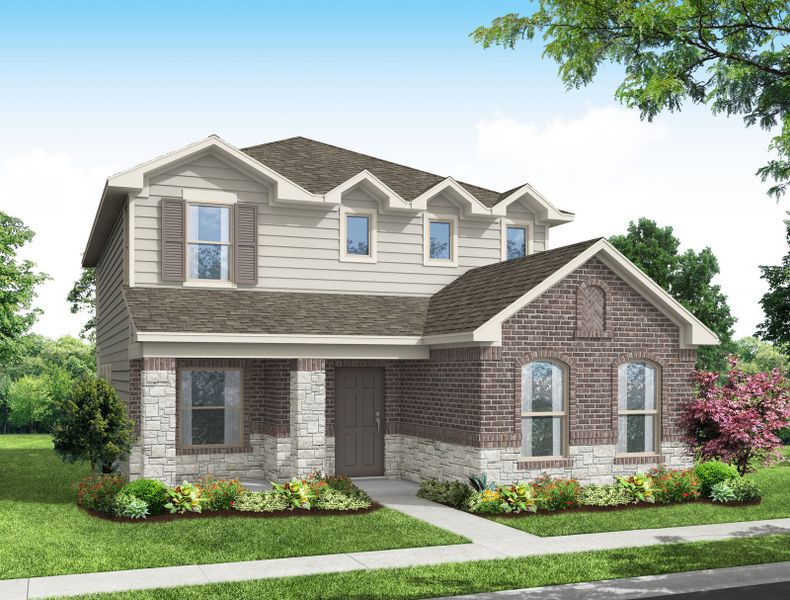 Representative exterior photo of a completed home built from the Adina by Impression Homes in Heartland, Heartland, TX (Image 6).