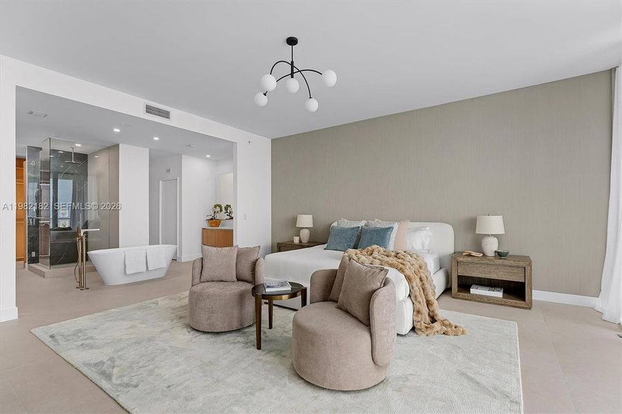 Furnished interior view inside a new home in , Miami (Image 25).