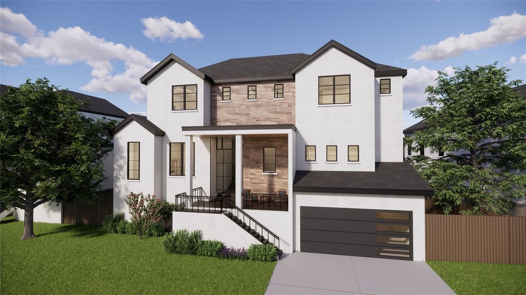 The three car garage offers ample space along with two additional storage rooms beneath the home.