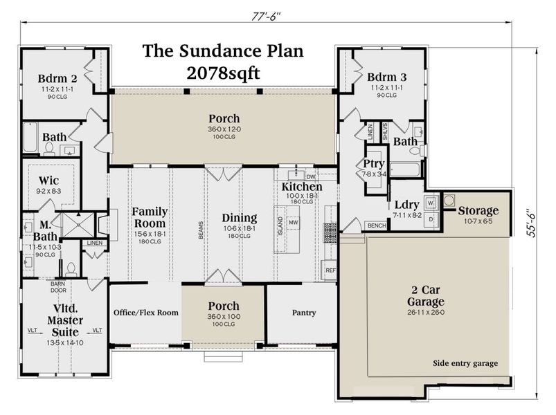 2D floor plan layout of this home in Monarch Manor, Poolville, TX (Image 3).