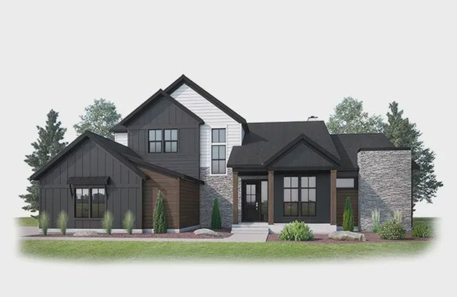 Exterior rendering of this home design in Vivant, Parker, CO (Image 1). Exterior rendering of this home design in Vivant, Parker, CO (Image 1).