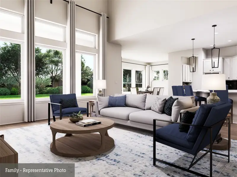 REPRESENTATIVE PHOTO:  Two-storey ceiling with big windows at Living area!