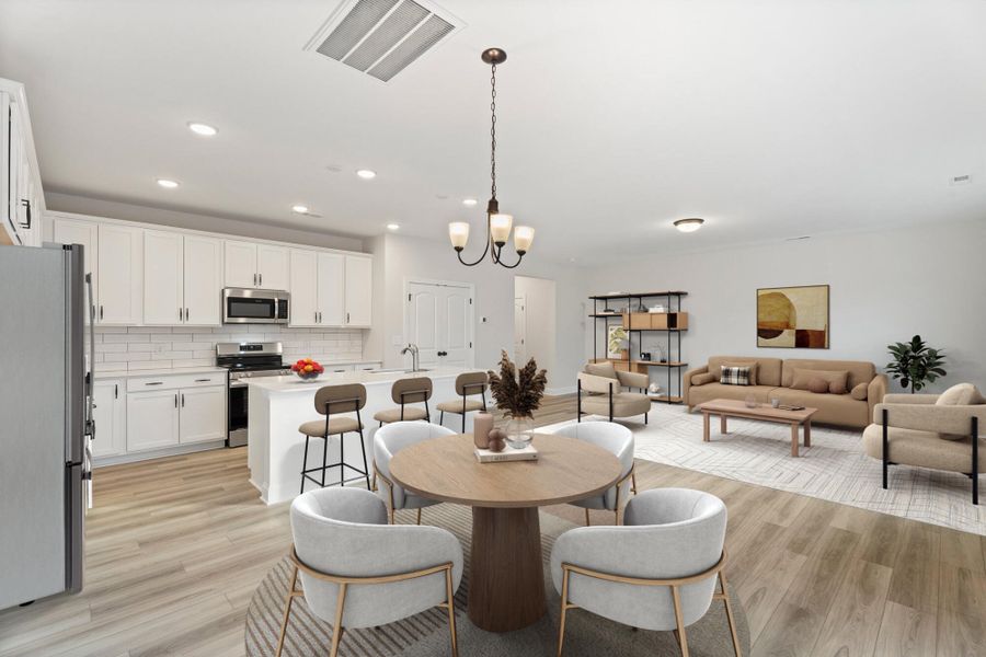 Furnished interior view inside a new home in Cottages at Piper Village, Trinity (Image 6). Furnished interior view inside a new home in Cottages at Piper Village, Trinity (Image 6).