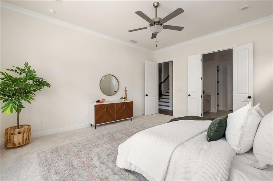 Furnished interior view inside a new home in Evanshire Single Family, Duluth (Image 36). Furnished interior view inside a new home in Evanshire Single Family, Duluth (Image 36).