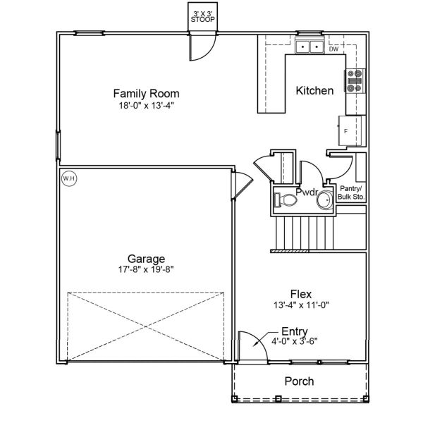 2D floor plan layout of this home in Braxton Place, Moore, SC (Image 2).