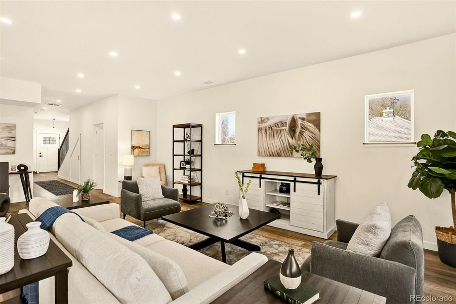 new custom blinds Installed throughout the home .