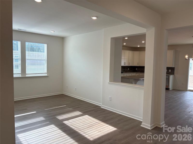 Flex Room can be used as a formal dining room or office