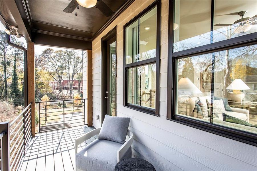 Exterior details and patio area of a home in The Groves at Myrtle: Myrtle Street, Roswell (Image 22).