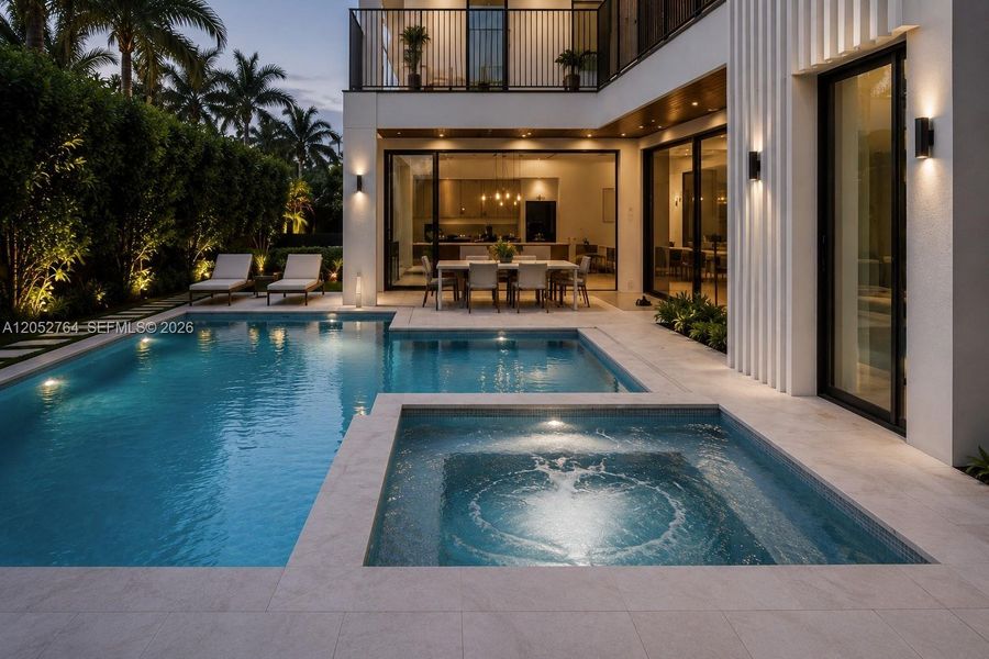 Exterior details and patio area of a home in , Miami (Image 2). Exterior details and patio area of a home in , Miami (Image 2).