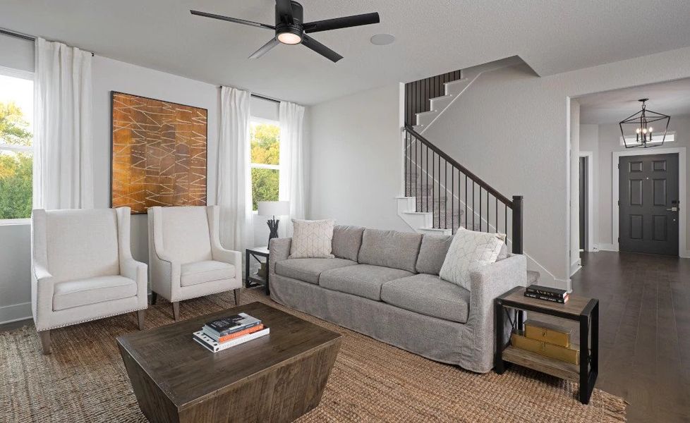 Representative furnished interior of a home built from the Blue Jay by Ashton Woods in Lariat, Liberty Hill (Image 6).