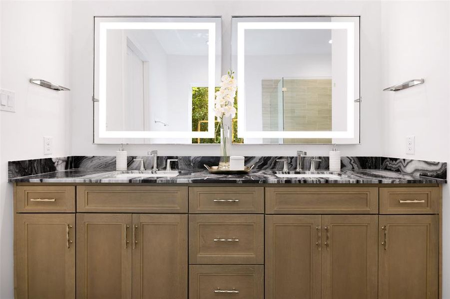 Full bathroom with double vanity Full bathroom with double vanity