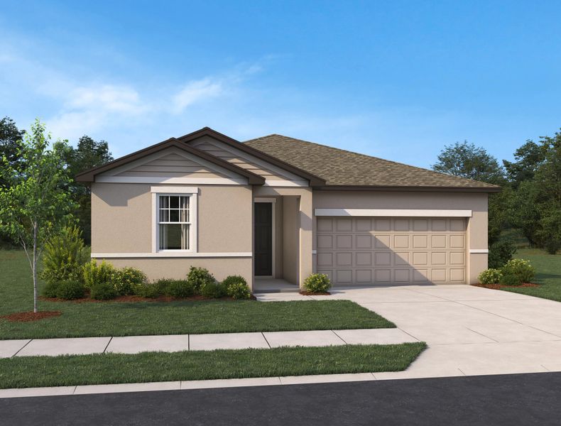 Representative exterior photo of a completed home built from the Monroe by Ashton Woods in Berry Bay, Wimauma, FL (Image 1).
