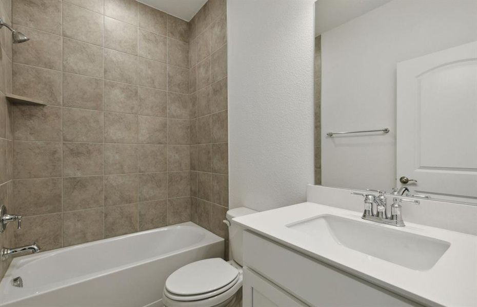 Spacious secondary bathroom*real home pictured