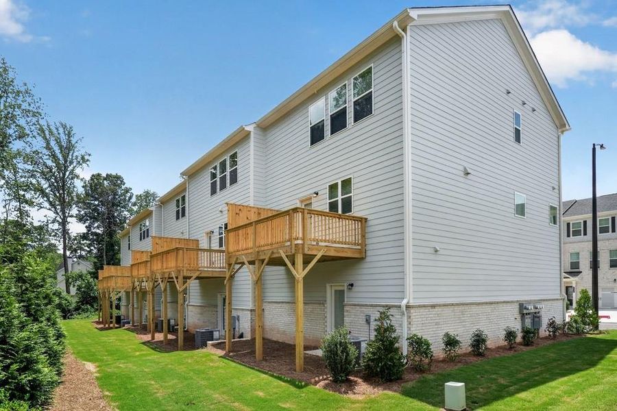 Exterior details and patio area of a home in Somerset at Veterans Memorial, Mableton (Image 24).