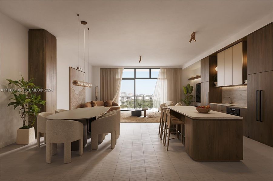 Furnished interior view inside a new home in , Coral Gables (Image 5).