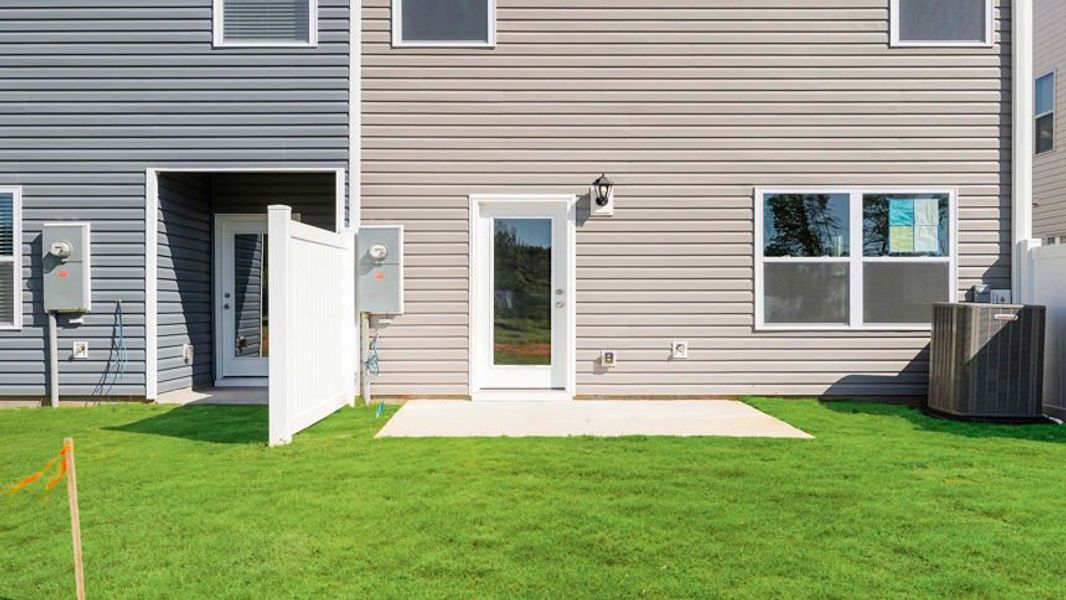 Exterior details and patio area of a home in Covington Village, Greer (Image 21).