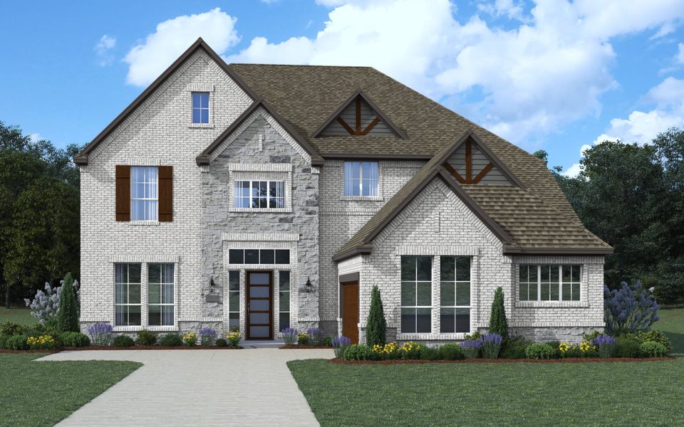 Front exterior of a new home in The Grove Frisco, Frisco, TX, highlighting curb appeal (Image 8).