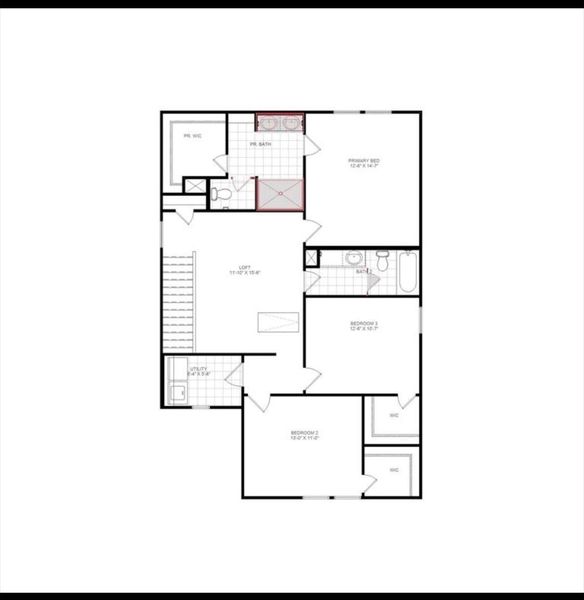 2D floor plan layout of this home in Colony at Pinehurst, Pinehurst, TX (Image 4).