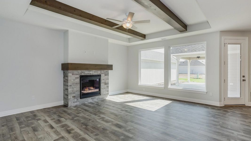 Representative unfurnished interior of a home built from the Portico Tandem Garage by Perfection Builders in The Courtyards at The Heritage, Andover (Image 16).