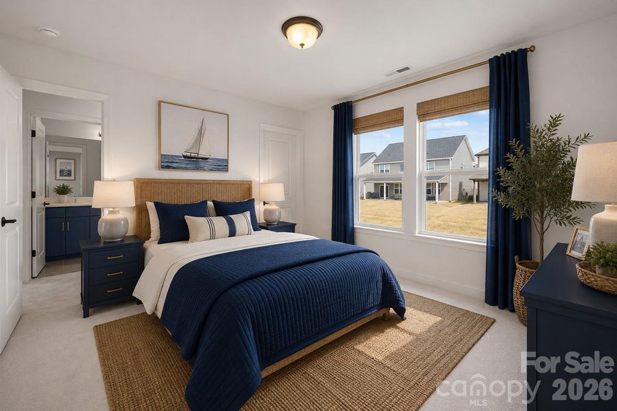 Secondary bedroom staged with AI. Secondary bedroom staged with AI.