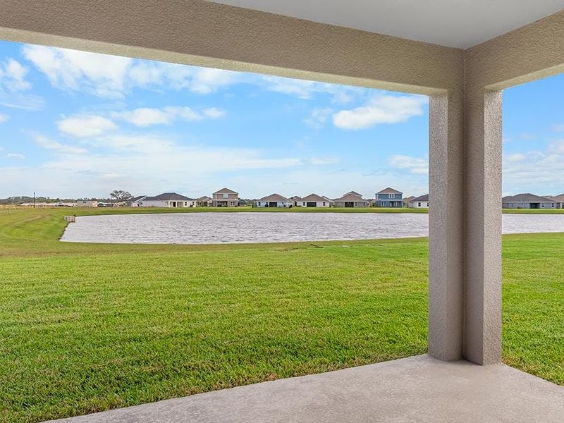 Your living space extends outdoors to a large covered lanai with stunning water views.