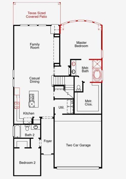 2D floor plan layout of this home in The Highlands, Porter, TX (Image 3).