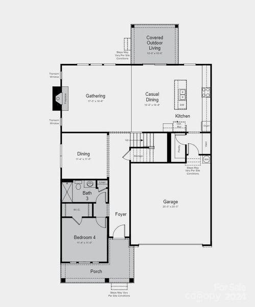 Structural options added include: first floor guest suite with stand up shower, fireplace, covered outdoor living, additional windows in gathering room.