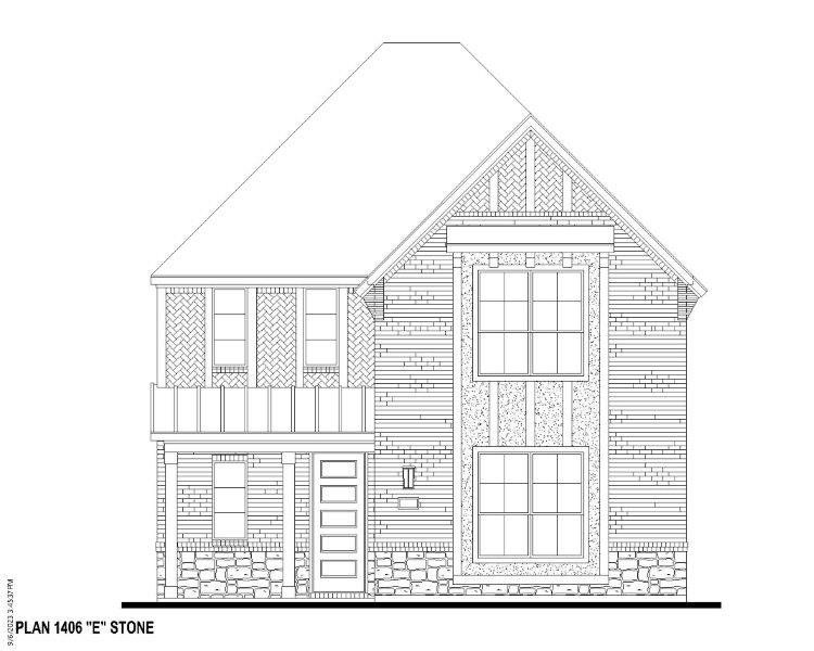 Plan 1406 Elevation E w/ Stone