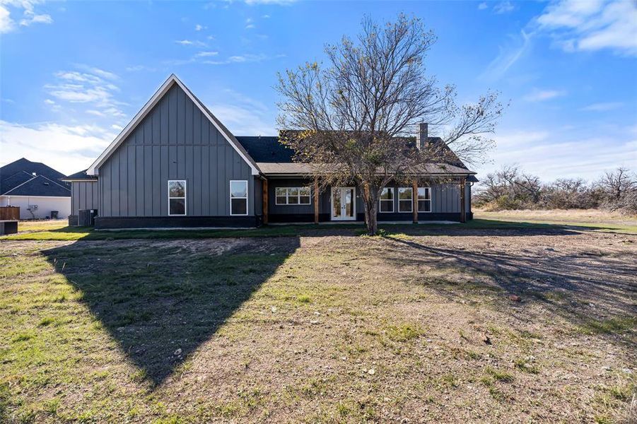 View of front of home with a front lawn