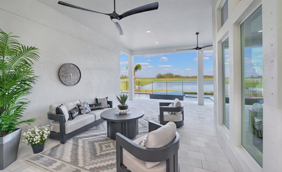 Exterior details and patio area of a home in Waterset, Apollo Beach (Image 25).
