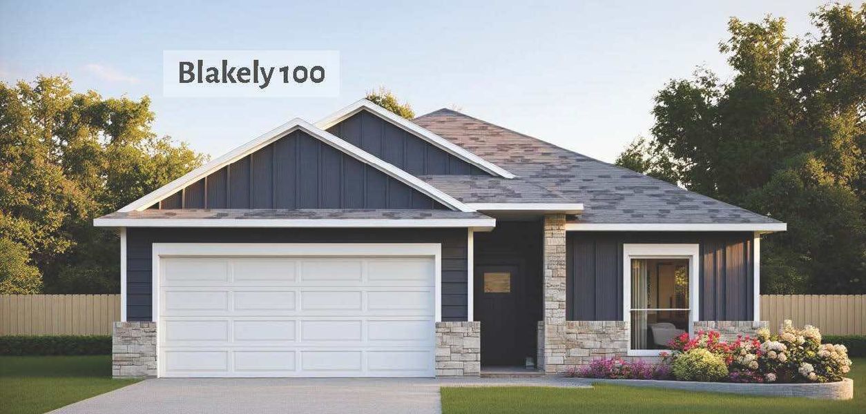 Representative exterior photo of a completed home built from the Blakely by Omega Builders in Hartrick Ranch, Temple, TX (Image 1). Representative exterior photo of a completed home built from the Blakely by Omega Builders in Hartrick Ranch, Temple, TX (Image 1).