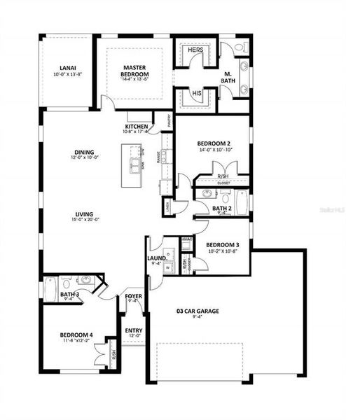 2D floor plan layout of this home in , Ocala, FL (Image 3). 2D floor plan layout of this home in , Ocala, FL (Image 3).