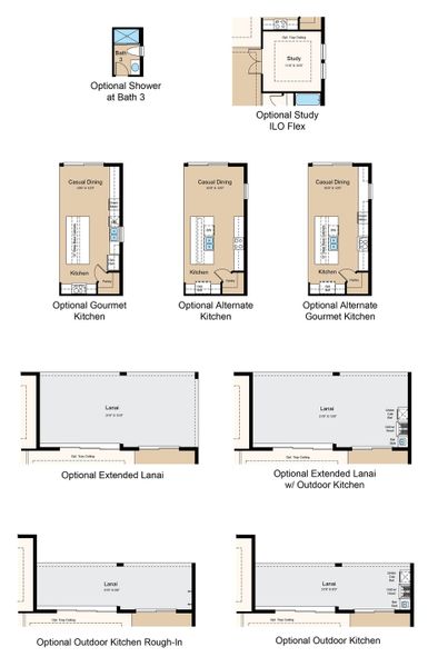 2D floor plan layout of this home in Esplanade at Coasterra, Palmetto, FL (Image 3).