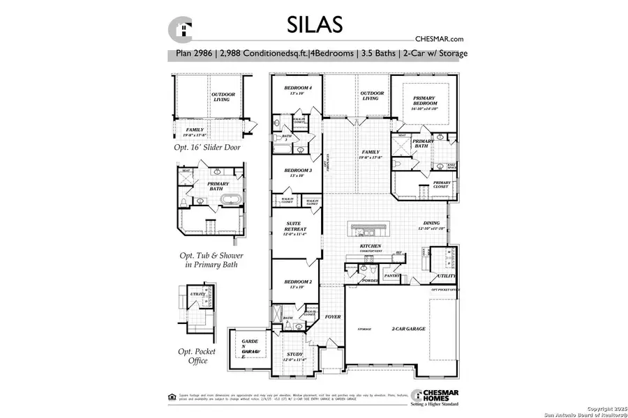2D floor plan layout of this home in Sienna Lakes, San Antonio, TX (Image 1).